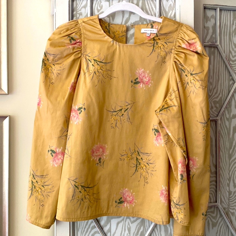 Pink and yellow floral long sleeve top from Rebecca Taylor
